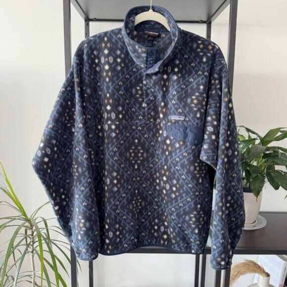 Patagonia Synchilla Snap T Fleece Howl Stone Blue Pullover Sweater Men’s Medium - Picture 1 of 9